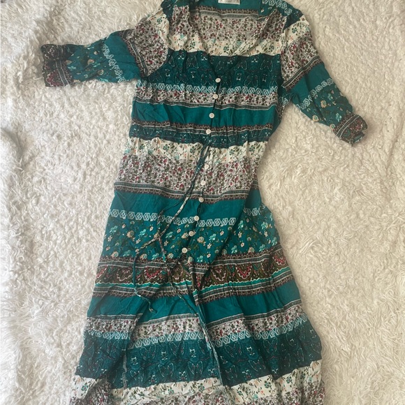 Boho Maxi Button Down Dress - Picture 2 of 5